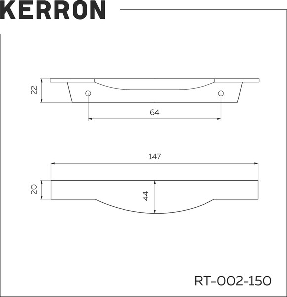 Изображение товара Ручка для мебели Kerron RT-002-150 (хром)