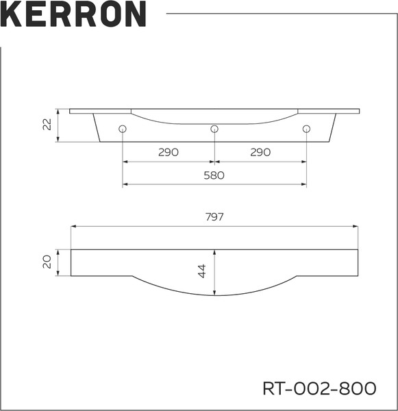 Изображение товара Ручка для мебели Kerron RT-002-800 SC (матовый хром)