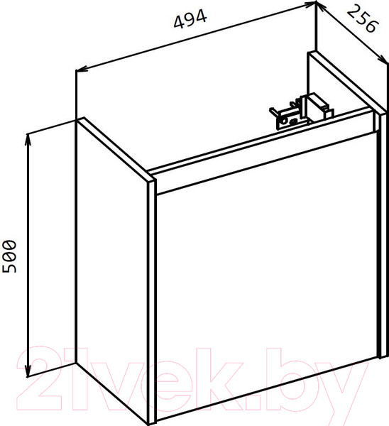 Изображение товара Тумба с умывальником BelBagno Kraft MINI-500/260-1A-SO-CG-L + 7045-KL
