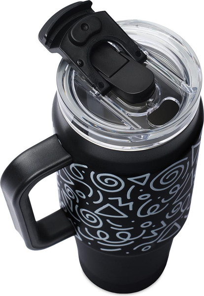 Изображение товара Термокружка Miku TH-MG-900-BWLN (950мл, черный/белые линии)