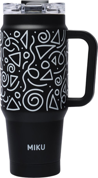 Изображение товара Термокружка Miku TH-MG-900-BWLN (950мл, черный/белые линии)