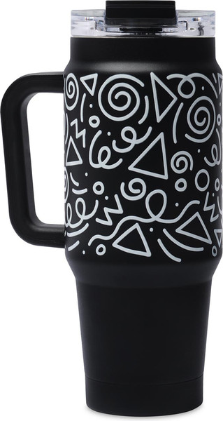 Изображение товара Термокружка Miku TH-MG-900-BWLN (950мл, черный/белые линии)