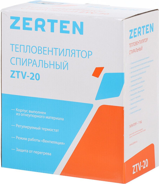 Изображение товара Тепловентилятор Zerten ZTV-20