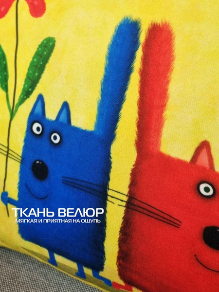 Изображение товара Подушка декоративная MATEX Kotoklism line. Два кота / 28-864 (фуксия/желтый)