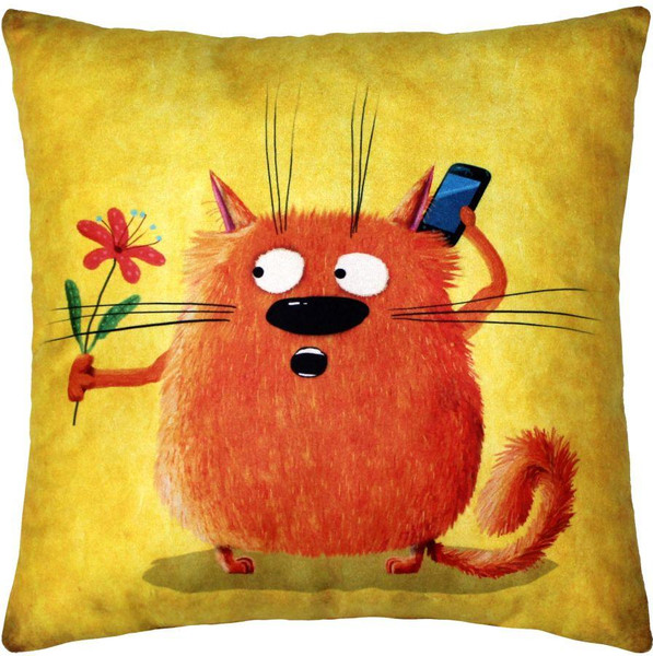 Изображение товара Подушка декоративная MATEX Kotoklism line. Смс / 28-895 (желтый)