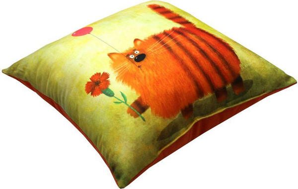 Изображение товара Подушка декоративная MATEX Kotoklism line. Тигр / 52-036 (горчичный/лососевый)