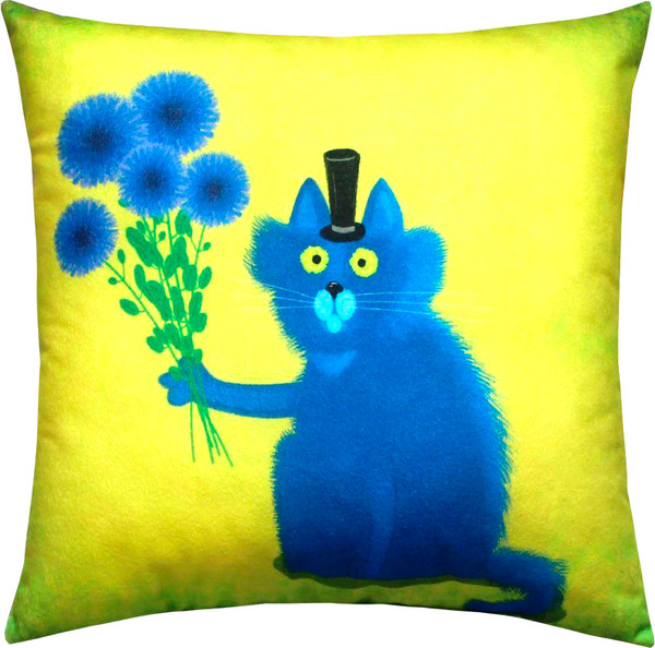 Изображение товара Подушка декоративная MATEX Kotoklism line. Сеньор / 52-067 (лайм/синий)