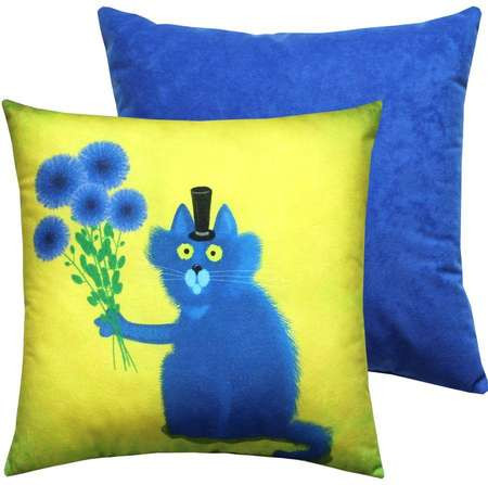 Изображение товара Подушка декоративная MATEX Kotoklism line. Сеньор / 52-067 (лайм/синий)