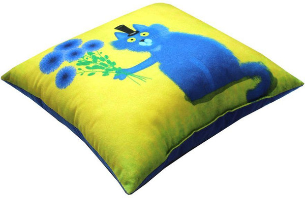 Изображение товара Подушка декоративная MATEX Kotoklism line. Сеньор / 52-067 (лайм/синий)