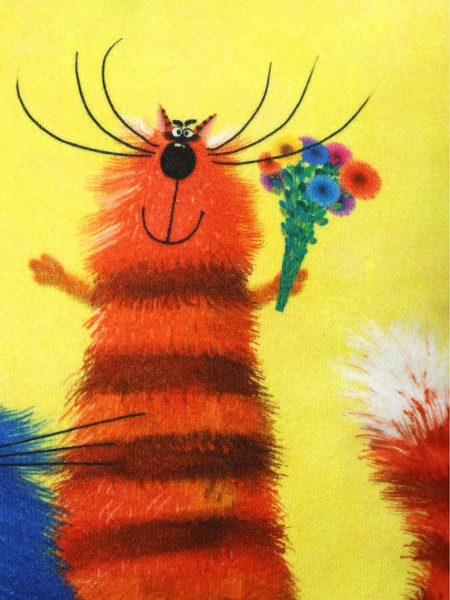 Изображение товара Подушка декоративная MATEX Kotoklism line. Товарищи / 52-074 (горчичный/синий)