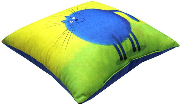 Изображение товара Подушка декоративная MATEX Kotoklism line. Пухля / 52-104 (лимонный, черный, синий)
