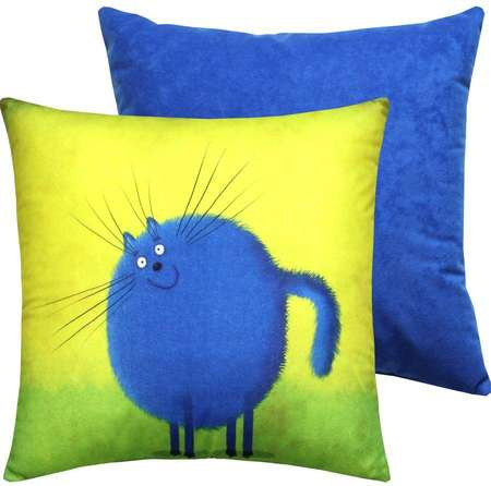 Изображение товара Подушка декоративная MATEX Kotoklism line. Пухля / 52-104 (лимонный, черный, синий)