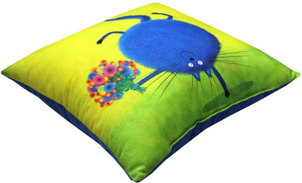 Изображение товара Подушка декоративная MATEX Kotoklism line. Пухля-гимнаст / 52-128 (желтый/фисташковый/синий)