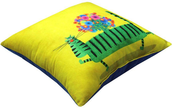 Изображение товара Подушка декоративная MATEX Kotoklism line. Кот-скамейка / 52-135 (желтый/зеленый/синий)