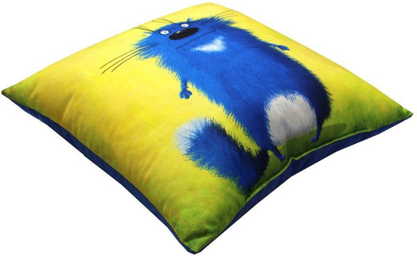 Изображение товара Подушка декоративная MATEX Kotoklism line. Суровый / 52-142 (желтый/белый/синий)