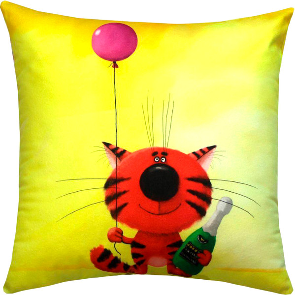 Изображение товара Подушка декоративная MATEX Kotoklism line. Игристые / 52-159 (лимонный/красный/фуксия)