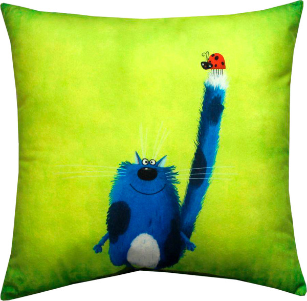 Изображение товара Подушка декоративная MATEX Kotoklism line. Божья коровка / 52-180 (лайм/белый/синий)