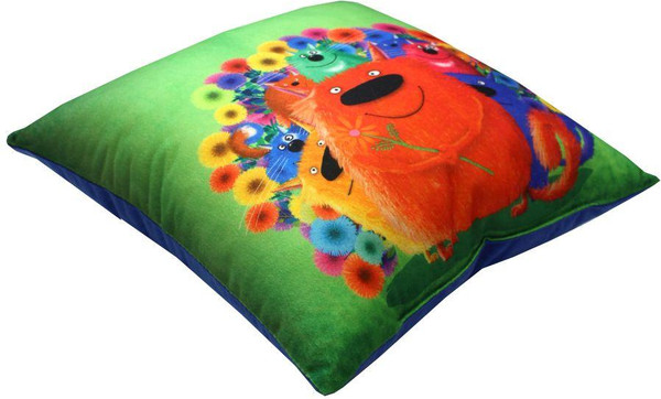 Изображение товара Подушка декоративная MATEX Kotoklism line. Коты-цветы / 52-210 (зеленый/синий)