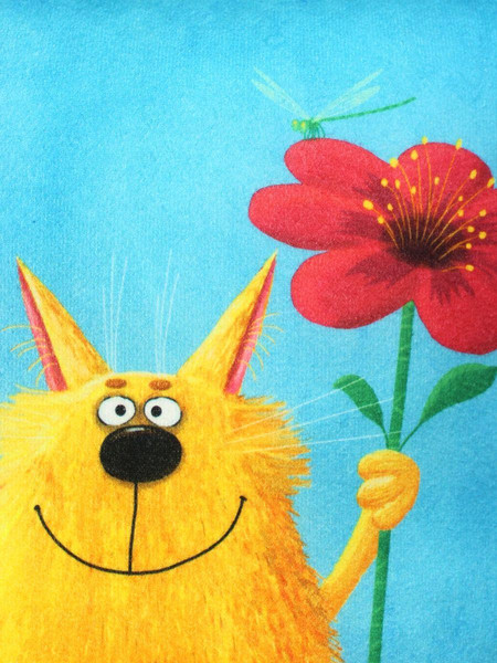 Изображение товара Подушка декоративная MATEX Kotoklism line. Рыжик / 52-241 (оранжевый/темно-красный/синий)