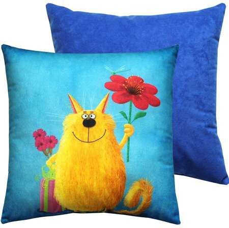 Изображение товара Подушка декоративная MATEX Kotoklism line. Рыжик / 52-241 (оранжевый/темно-красный/синий)