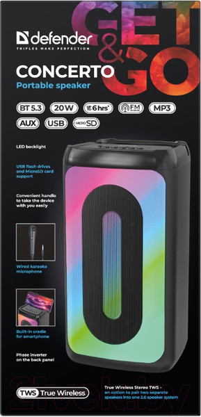 Изображение товара Портативная колонка Defender Concerto / 65084