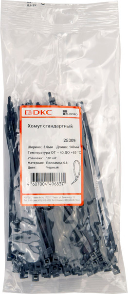 Изображение товара Стяжка для кабеля DKC 25309SR (100шт)