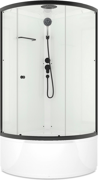 Изображение товара Душевая кабина Domani-Spa Simple 99 high Black / DS01Sm99HWCl00.Gt-V1.2-Black (белый/прозрачное стекло)