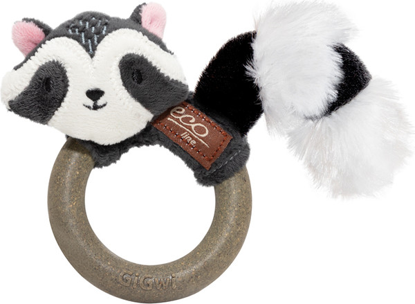 Изображение товара Игрушка для кошек Gigwi Catch & Scratch Eco Енот с кольцом из мататаби 85049