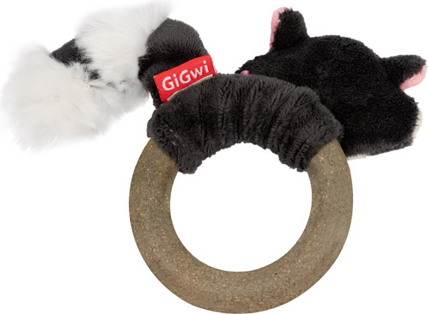 Изображение товара Игрушка для кошек Gigwi Catch & Scratch Eco Енот с кольцом из мататаби 85049