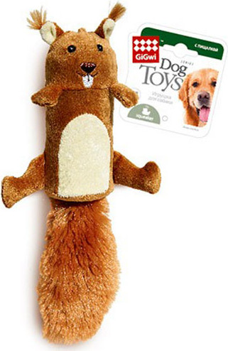Изображение товара Игрушка для собак Gigwi Catch & Fetch Белка с большой пищалкой 75015