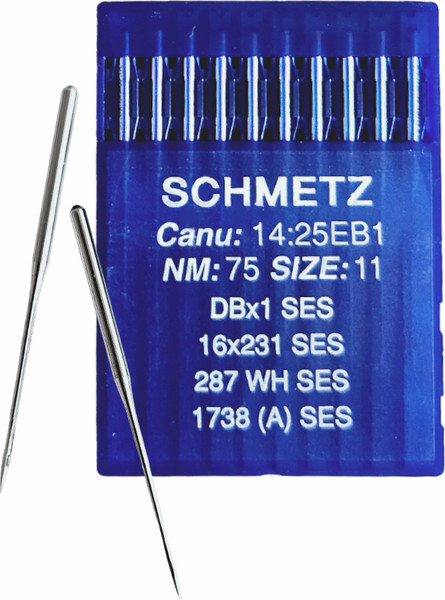Изображение товара Набор игл для промышленной швейной машины Schmetz DBx1 75 SES Sch-10 (10шт, для трикотажа)