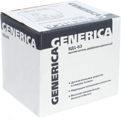 Изображение товара Устройство защитного отключения Generica ВД1-63 4Р 32А 100мА / MDV15-4-032-100