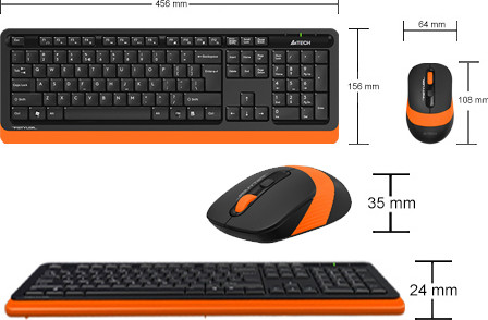 Изображение товара Комплект клавиатура и мышь A4Tech Fstyler FG1010S (черный/серый)