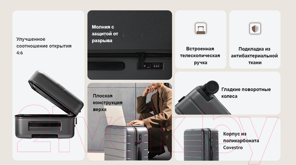 Изображение товара Чемодан на колесах Xiaomi Luggage Classic Pro 20 BHR8603GL (серый)