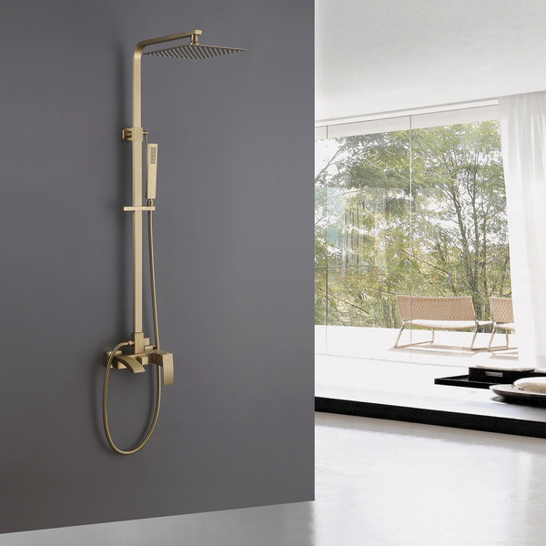 Изображение товара Душевая система со смесителем Abber Wasserfall AF8616G (золото матовое)