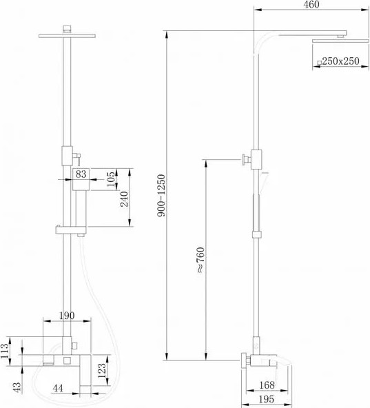 Изображение товара Душевая система со смесителем Abber Wasserfall AF8616G (золото матовое)