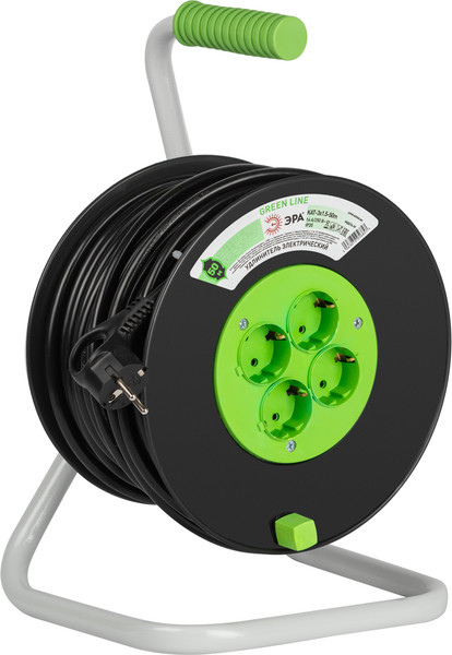 Изображение товара Удлинитель на катушке ЭРА Greenline KAT-3x1.5-50m / Б0065107
