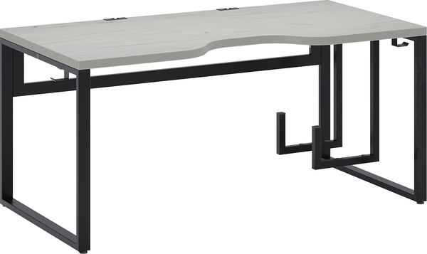 Изображение товара Компьютерный стол Millwood Каир 2 с вырезом 140x80x74.2 (дуб белый Craft/металл черный)