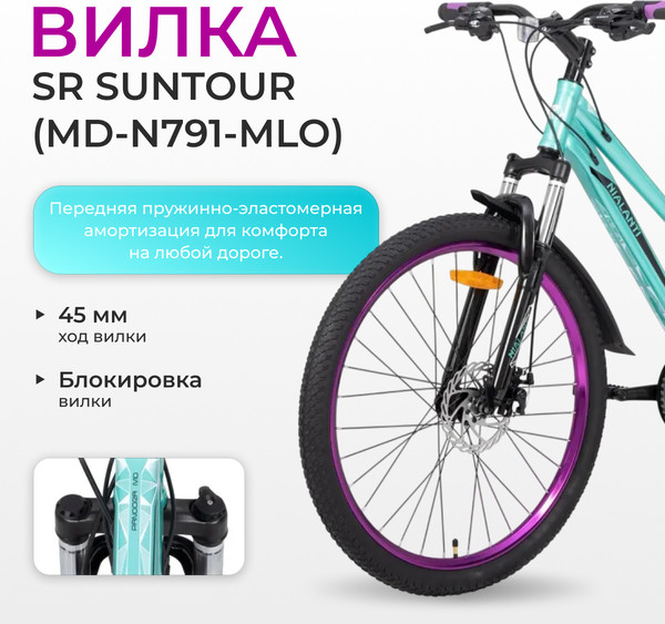 Изображение товара Велосипед Nialanti Pandora MD 27.5 2025 (15, бирюзовый, разобранный, в коробке)