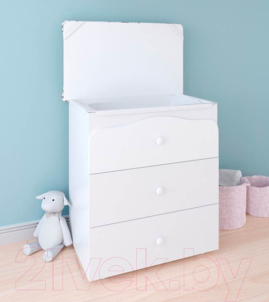 Изображение товара Комод пеленальный Polini Kids Basic 3275 Единорог Сладости (белый)