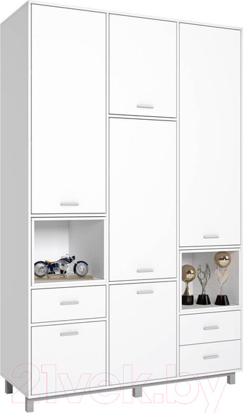 Изображение товара Шкаф Polini Kids Mirum 2330 трехсекционный (белый)