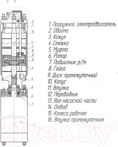 Изображение товара Скважинный насос Азовэнергомаш ЭЦВ 6-6.5-90н
