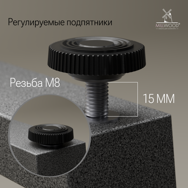 Изображение товара Компьютерный стол Millwood Каир 2 с вырезом 160x80x74.2 (бетон/графит)