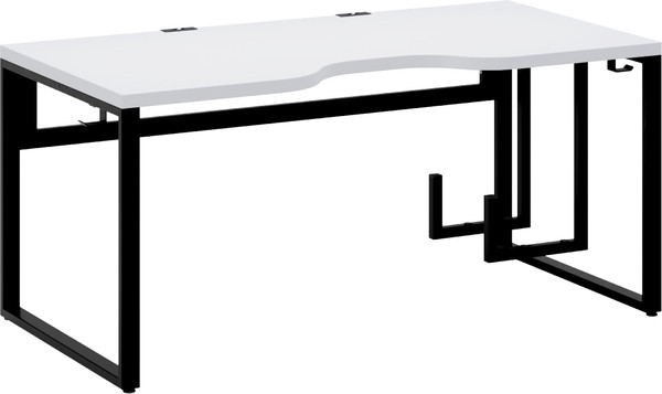 Изображение товара Компьютерный стол Millwood Каир 2 с вырезом 160x80x74.2 (белый/металл черный)
