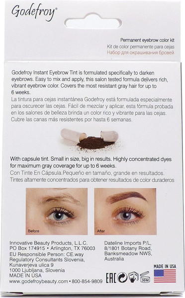 Изображение товара Краска для бровей Godefroy Eyebrow Tint Хна 10 капсул (светло-коричневый)
