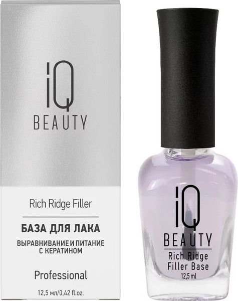 Изображение товара База для лака IQ Beauty Rich Ridge Filler Base выравнивание и питание с кератином (12.5мл)