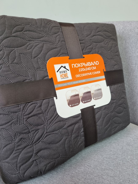 Изображение товара Покрывало MATEX Decorative Cover Leafs / 63-681 (темно-серый)