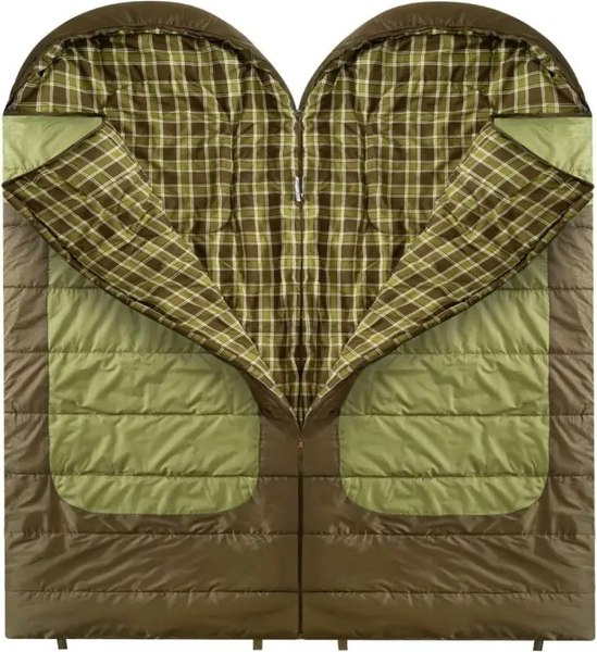 Изображение товара Спальный мешок RSP Outdoor Chill 200 Big  / SB-СH-200-BIG-GNBR-L (зеленый/коричневый)