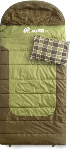 Изображение товара Спальный мешок RSP Outdoor Chill 200 Big / SB-СH-200-BIG-GNBR-R (зеленый/коричневый)