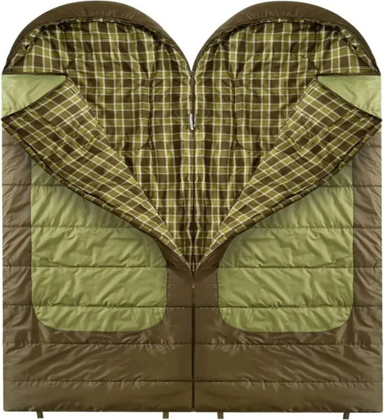 Изображение товара Спальный мешок RSP Outdoor Chill 200 Big / SB-СH-200-BIG-GNBR-R (зеленый/коричневый)